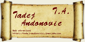 Tadej Andonović vizit kartica